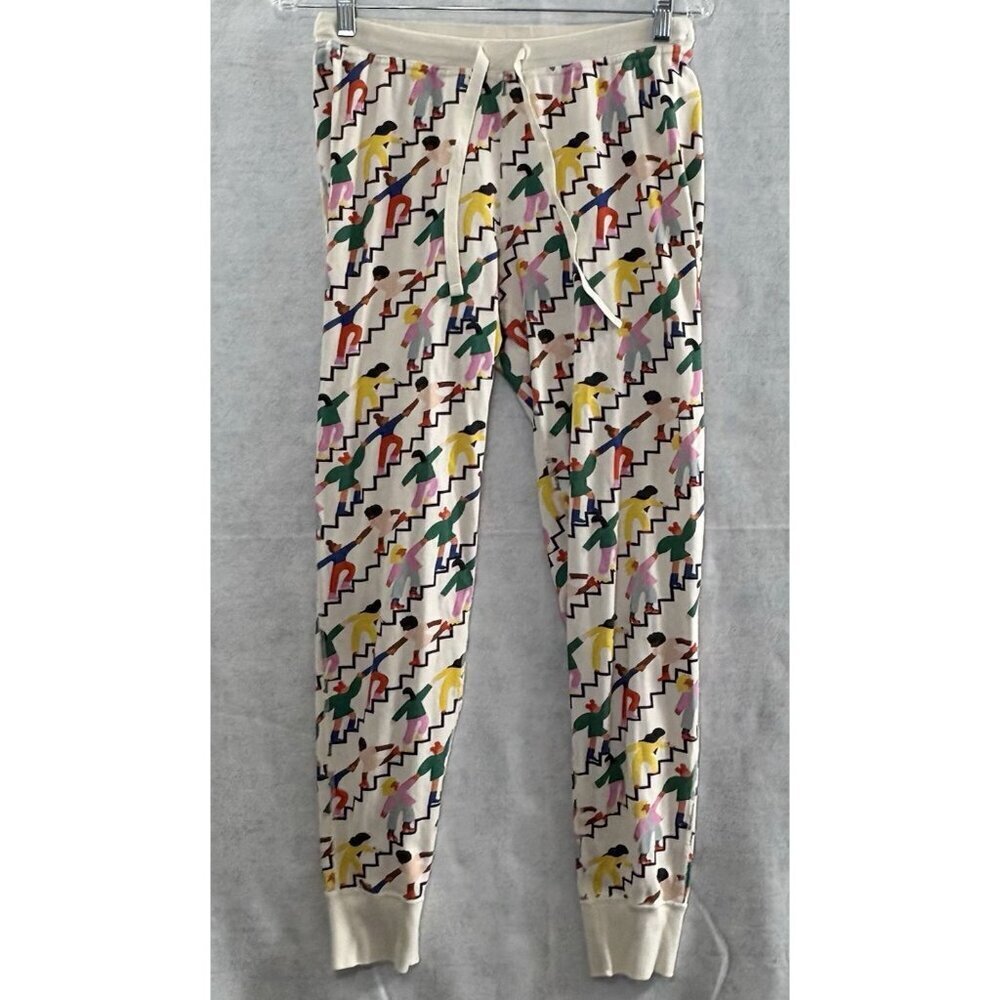 HANNA ANDERSON‎ Kids Pajama Bottom Size M Multicolor Stairs Helping 25-13